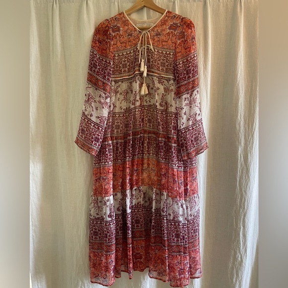 Christy Dawn Dresses & Skirts - Christy Dawn Indian floral multicolour & gold summer dress